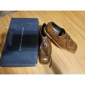 Giorgio Brutini Private Collection Leather Shoes Brown Dressy Mens Size 14